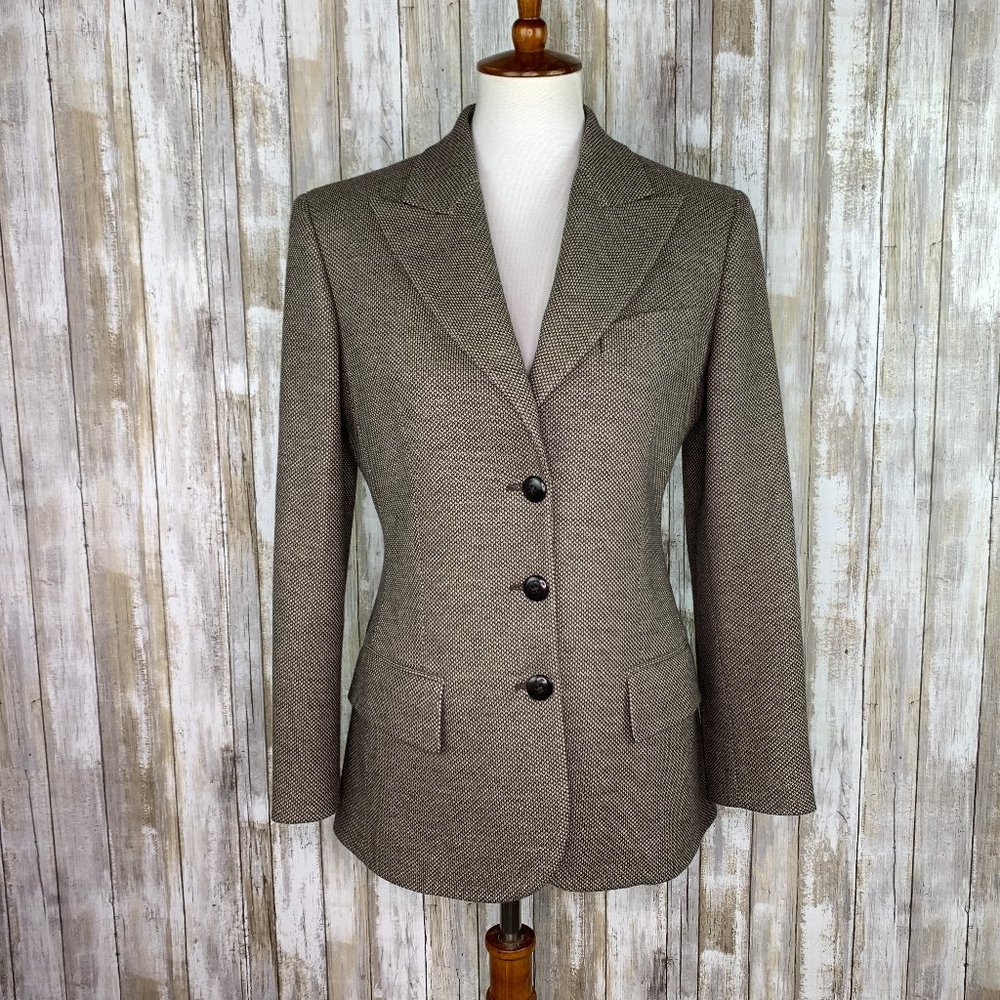 Salvatore Ferragamo 100% Virgin Wool Tweed Blazer